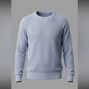Wilt Slate Blue Thermal Knit Sweater Men’s L Cotton Cashmere Waffle Crewneck